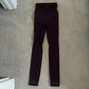 Lululemon leggings. Maroon. Zipper on the back. 😊